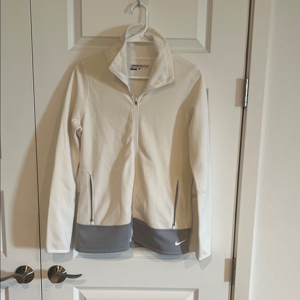 Nike Golf Women’s Cream and Gray Full-Zip Track Jacket